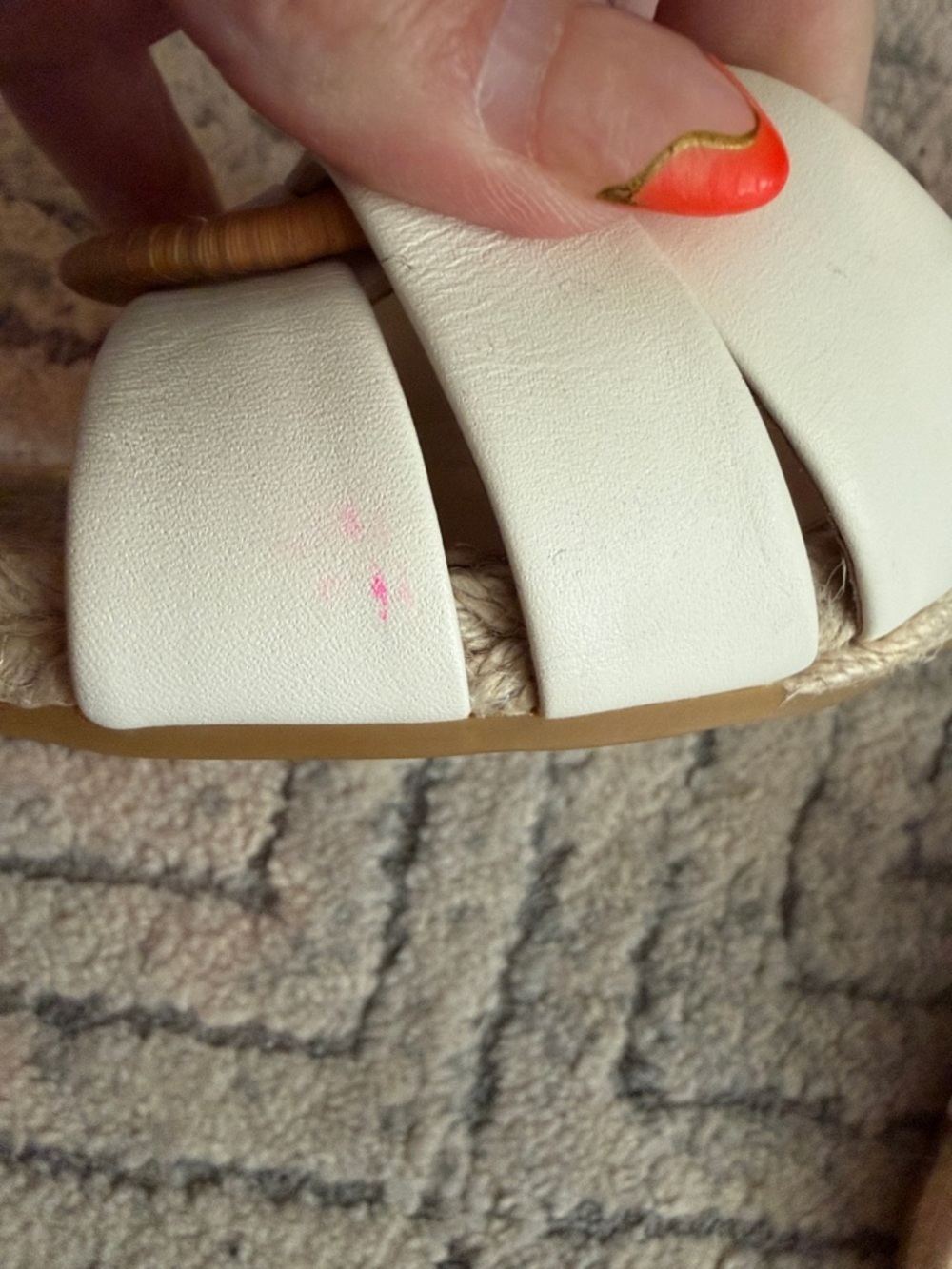 Veronica Beard Cream Leather Slip-On Mules with Tan Ring Detail - Picture 14 of 14